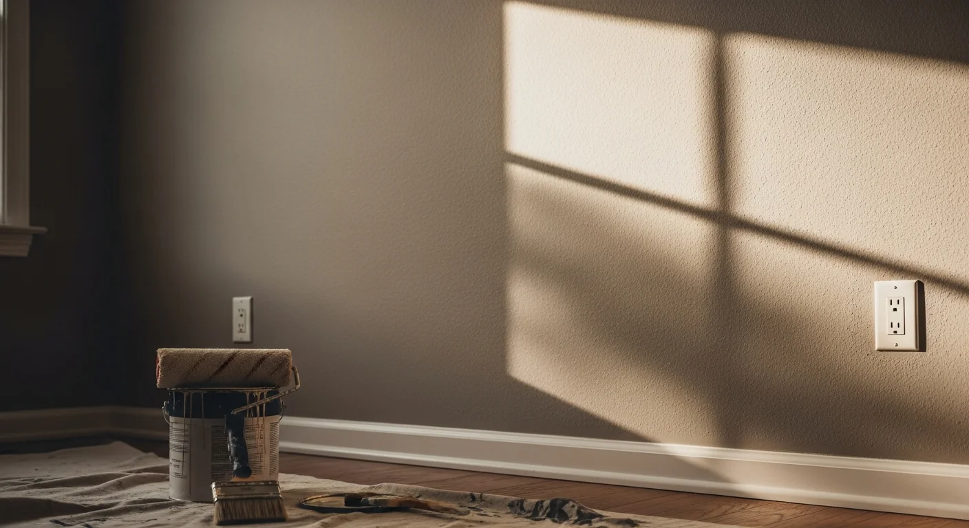 Professional painter applying interior paint to a residential wall