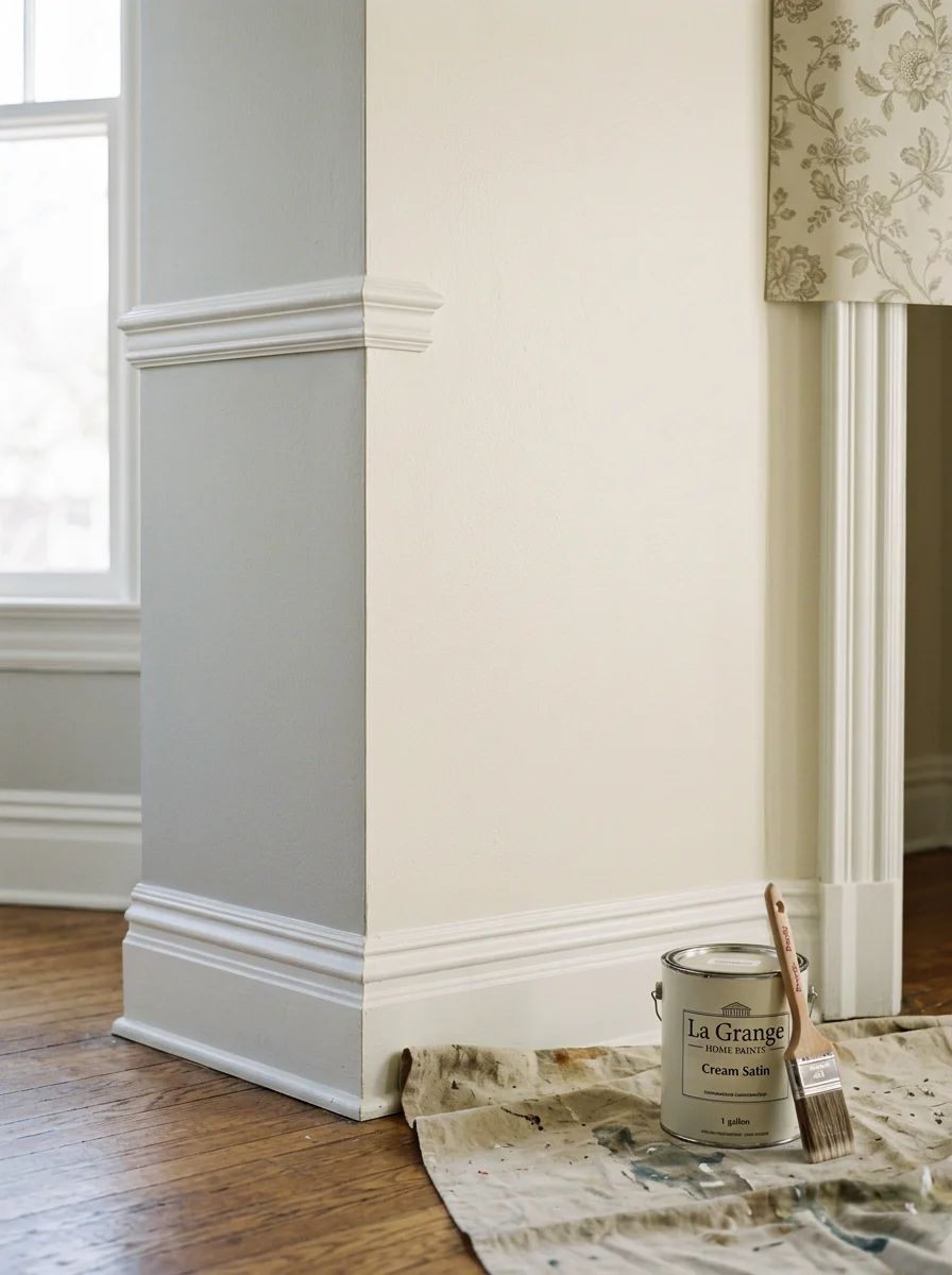 Interior painting and wallpaper installation in a La Grange home