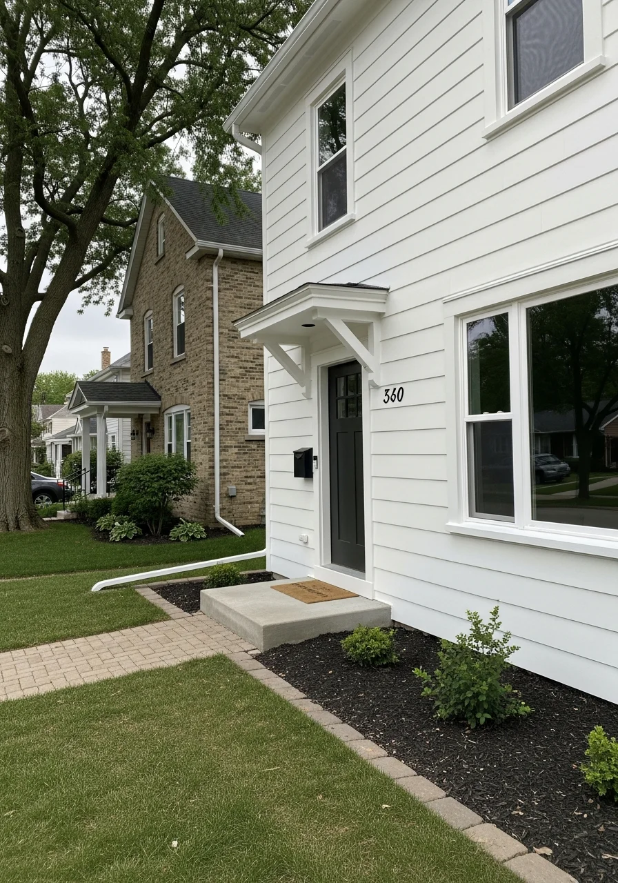 Portrait-style image of professional work on a Lemont home demonstrating quality execution and respect for the village's residential character.
