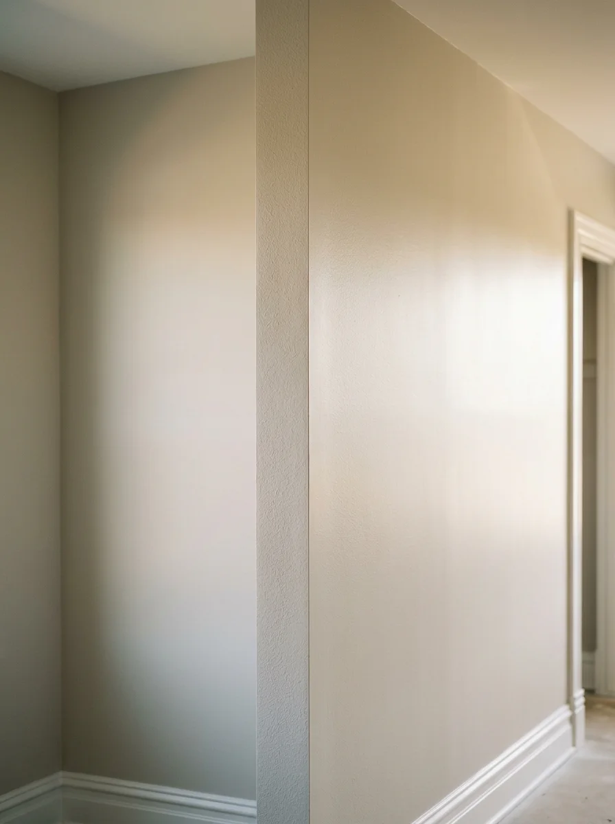 Interior room with professional drywall finishing and neutral paint color