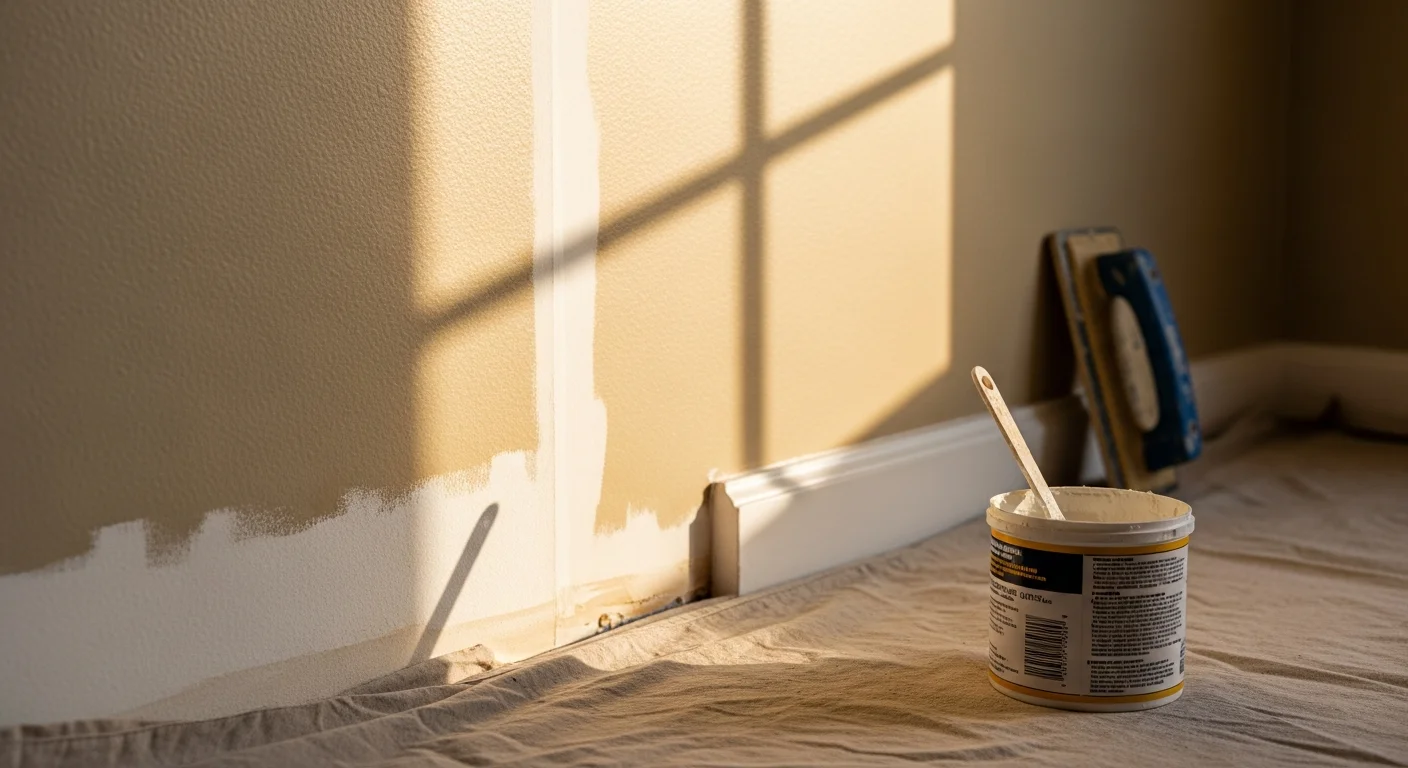 A repaired wallpaper seam in a Channahon home dining room, showing a smooth, flat wall surface with no visible lifting or gaps. The pattern aligns cleanly across the repaired section, blending with the surrounding wallpaper.